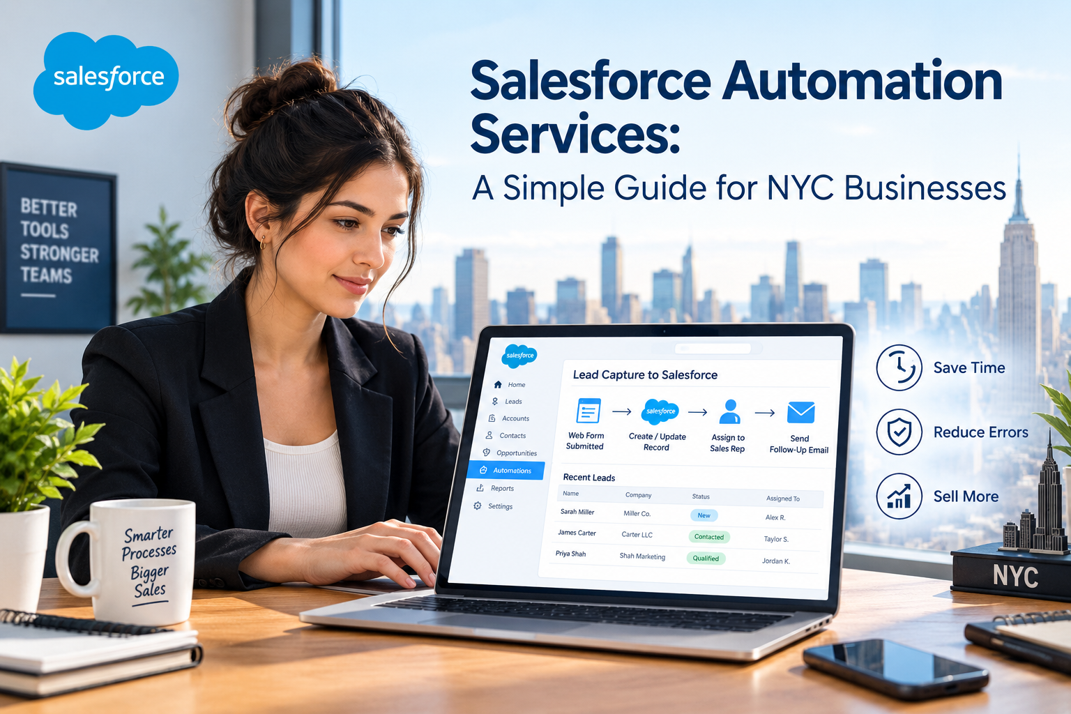 Salesforce automation services dashboard for NYC business teams